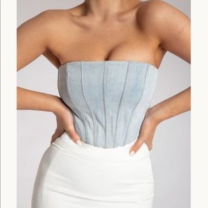 Meshki Nicha Corset Top - Light Denim XS